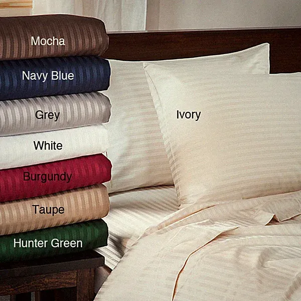 Bedding Set 800 TC 100% Cotton Stripes Colors Olympic Queen Size Choose Item