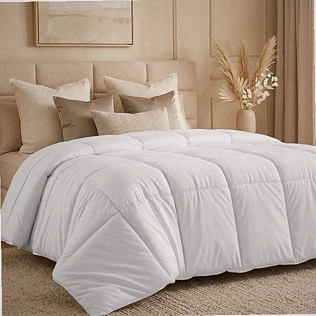 Comforter King Size 90 x 102 Inches White, All Season Duvet Insert, Down Alte...
