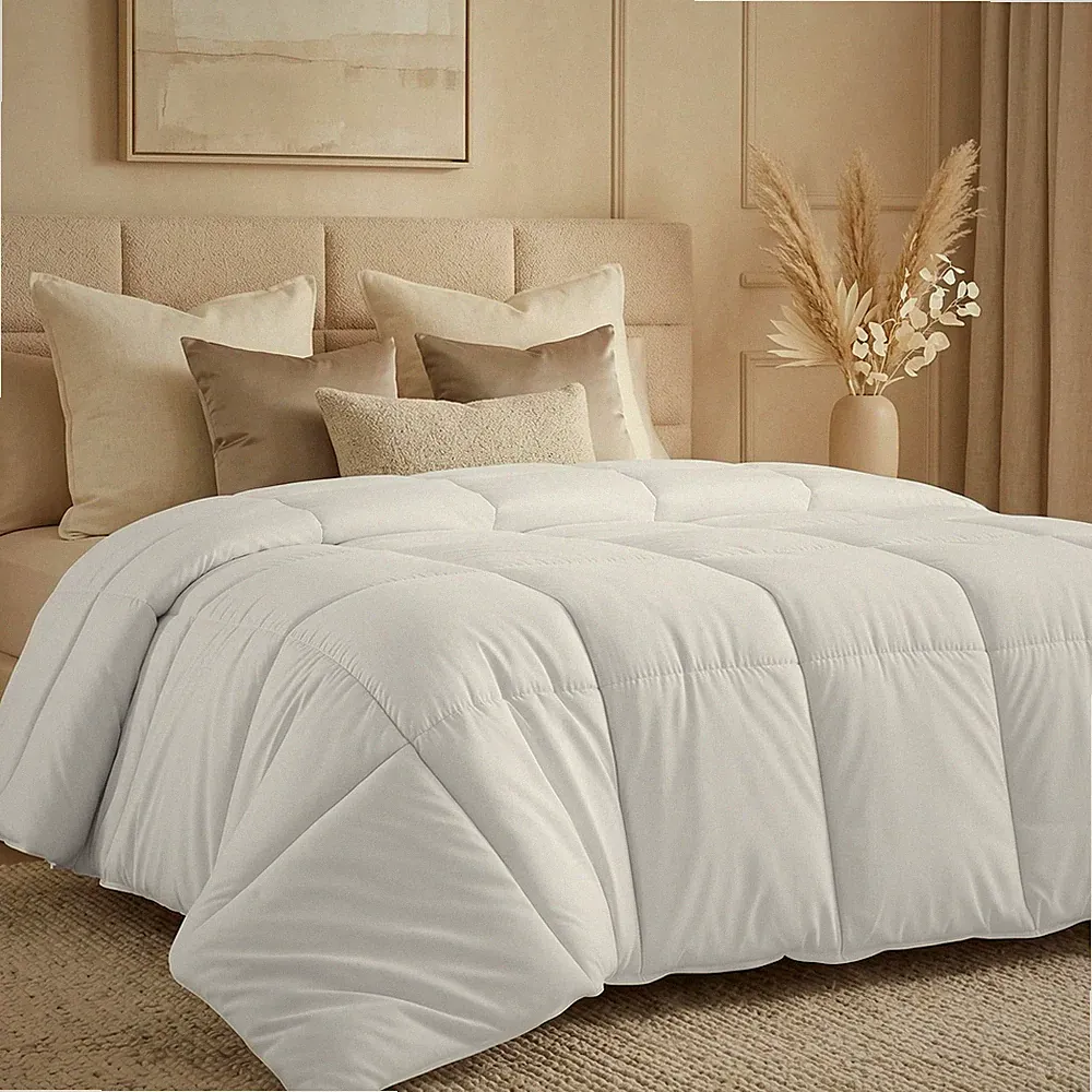 King Size White Comforter, All Season Down Alternative Duvet Insert 90x102
