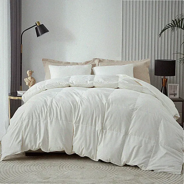 UNIKOME All-Season Down Fiber Comforter with Super Soft, Noise-Free Shell