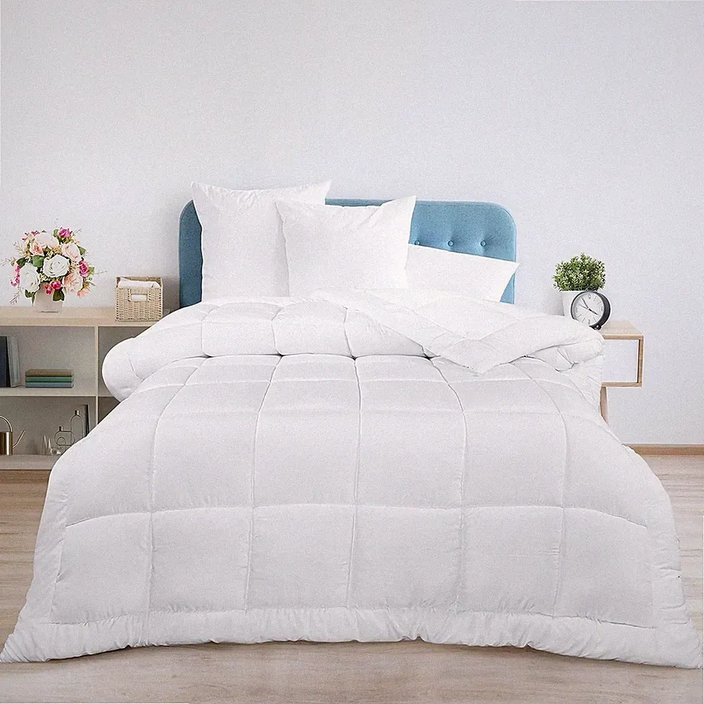 Utopia Bedding All Season Down Alternative Quilted Comforter - Queen, White